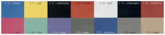Farbpalette Kunstleder